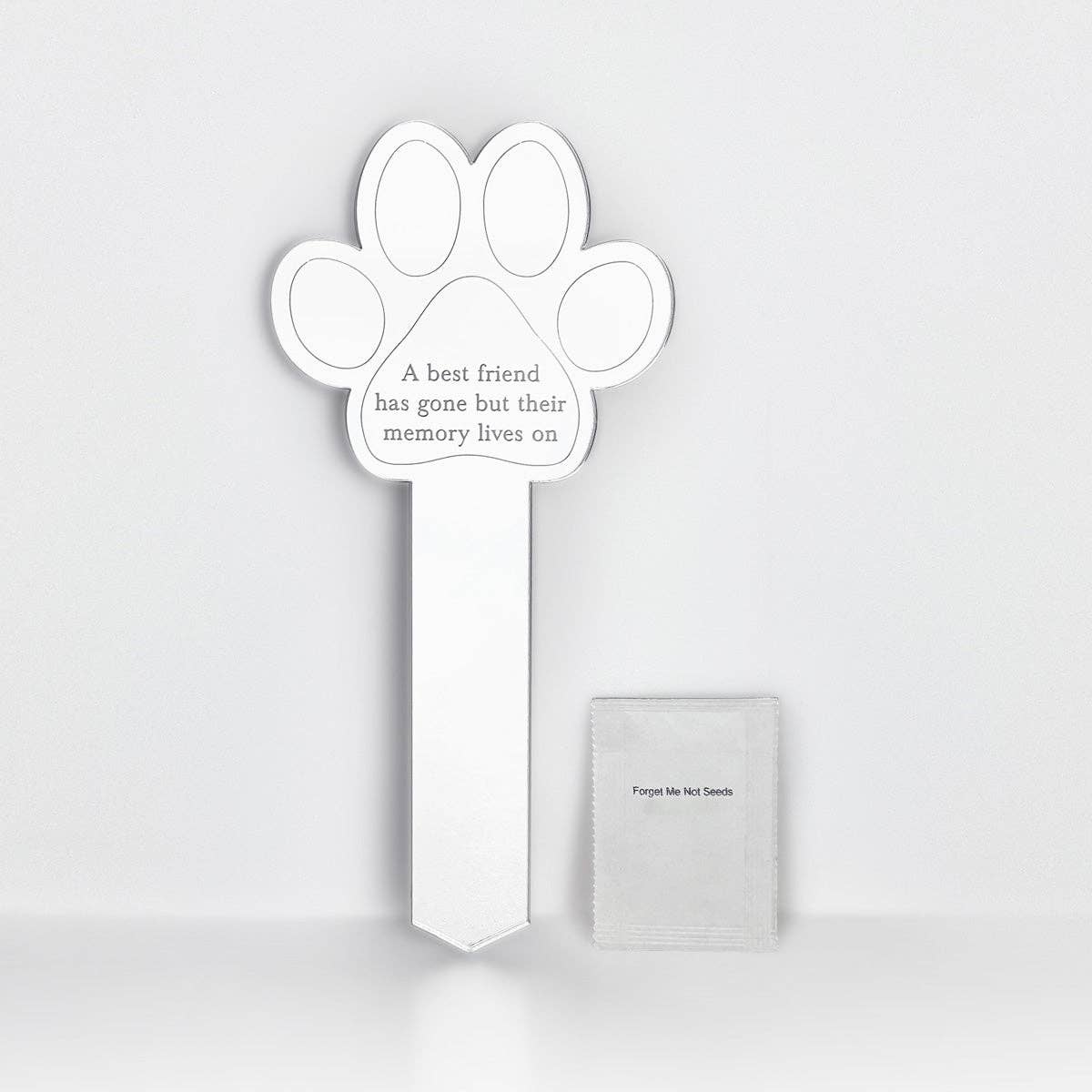 Paw Print Memorial Garden Planter & Forget Me Not Seeds