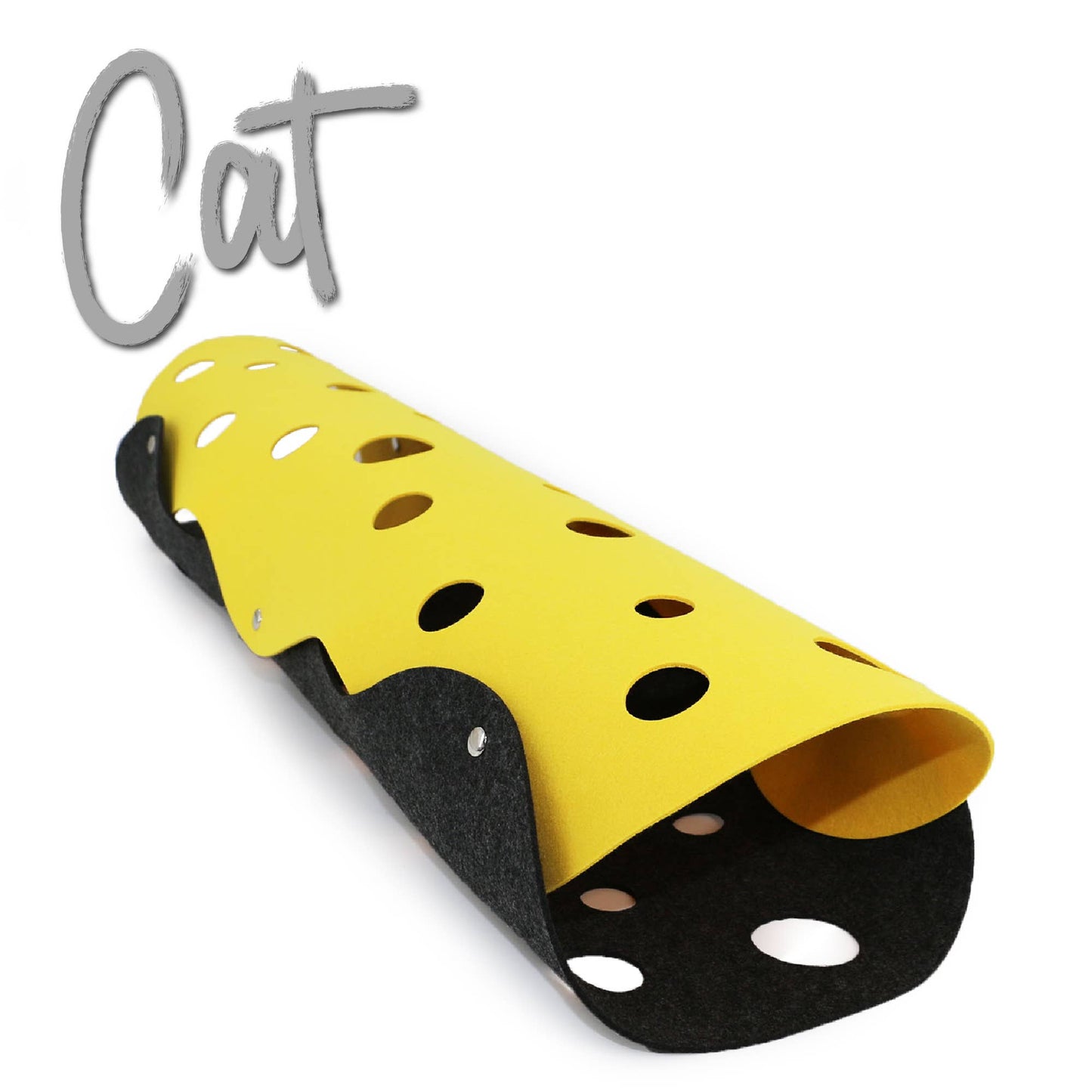 Yellow and black cat funnel on a white background with 'Cat' text.