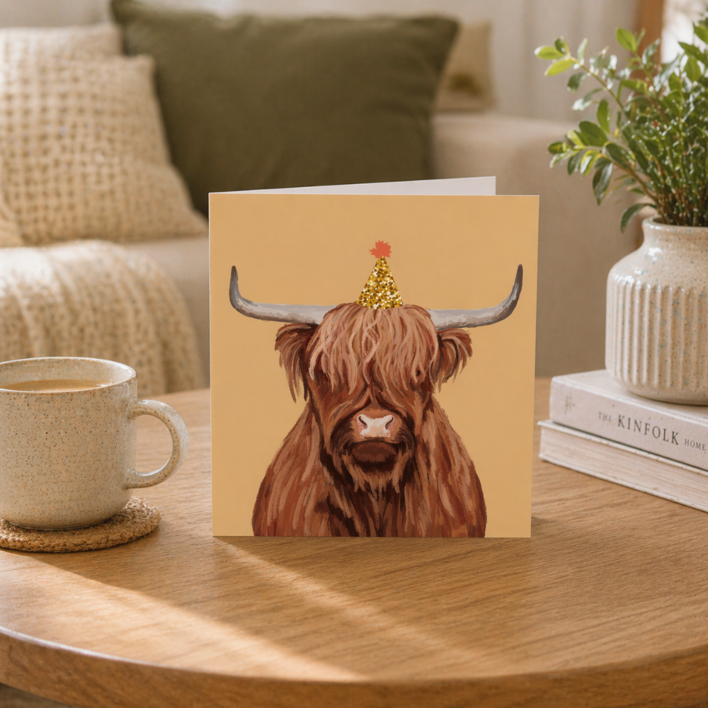 Highland Cow Birthday Card