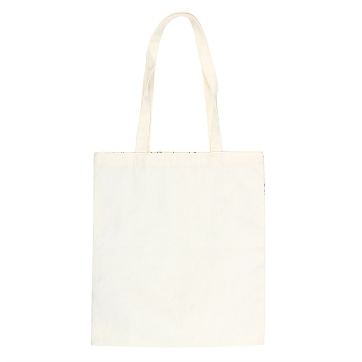 Plain white tote bag on a white background
