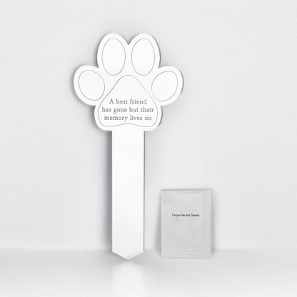 Paw Print Memorial Garden Planter & Forget Me Not Seeds