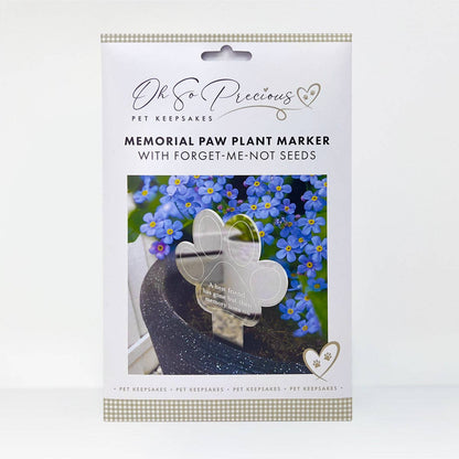 Paw Print Memorial Garden Planter & Forget Me Not Seeds