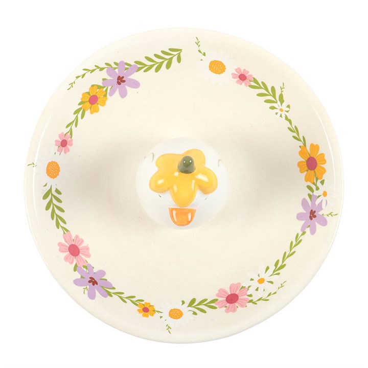 Decorative plate with floral design on a white background