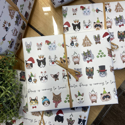 Santa Paws Cat Gift Wrap
