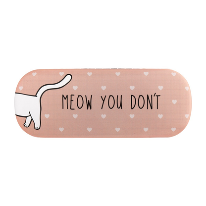 Back view of glasses case with cat design