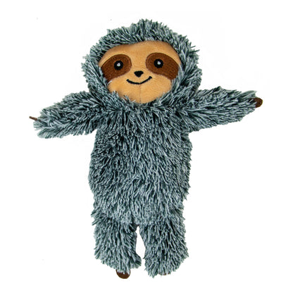 Plush toy sloth on a white background