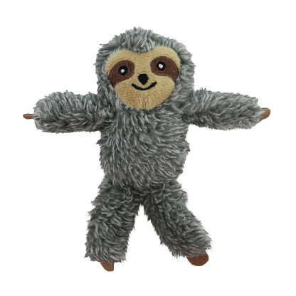 Plush toy sloth on a white background