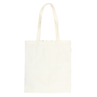 Plain white tote bag on a white background